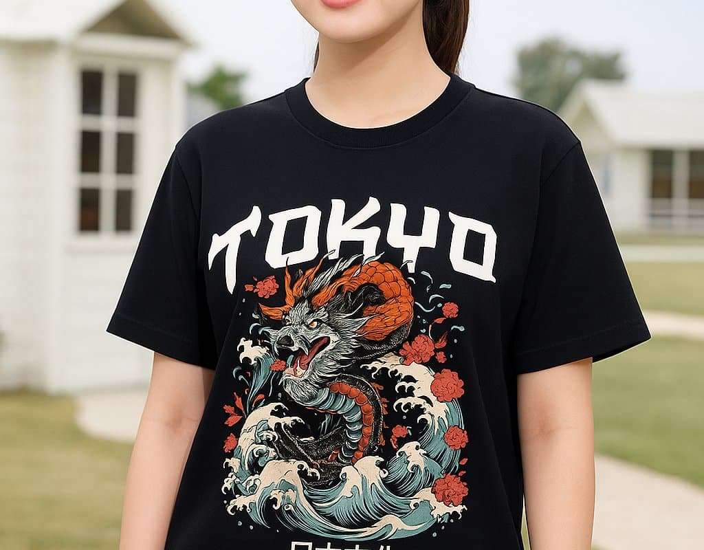 Tokyo Dragon Wave T-Shirt - Image 2