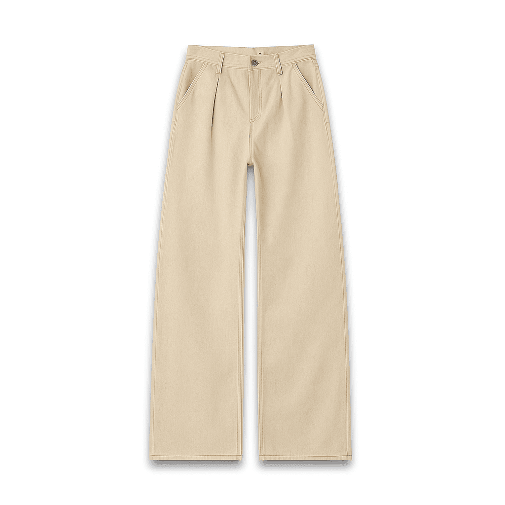PLEATED WIDE DENIM JEANS - Image 4