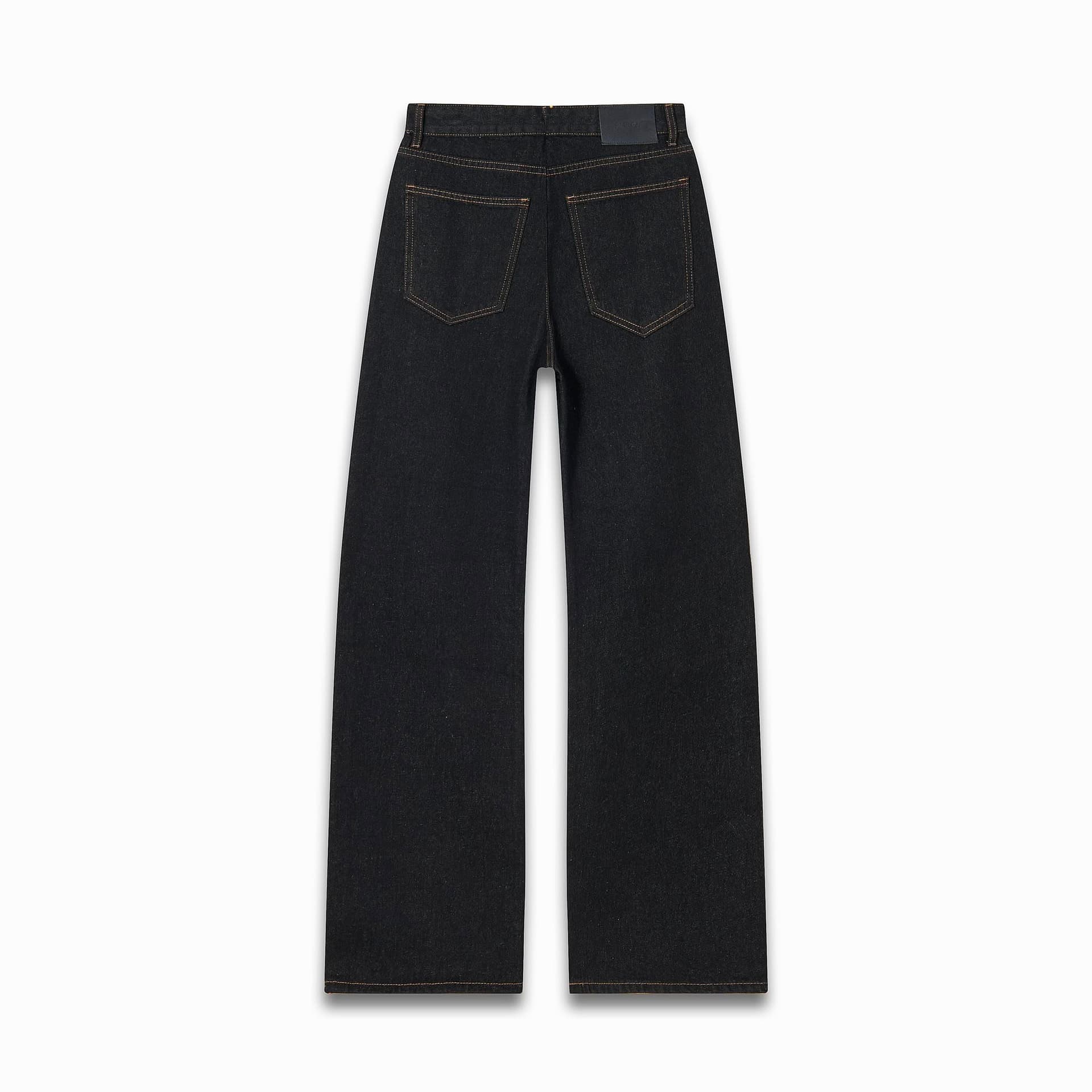 PLEATED WIDE DENIM JEANS - Image 3