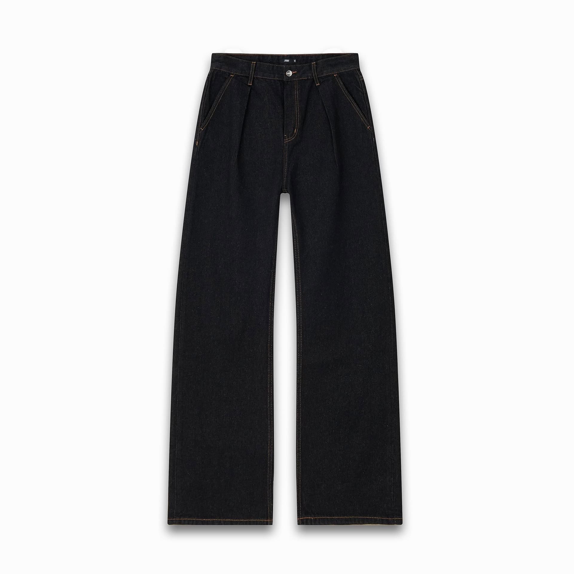pleated-wide-denim-jeans - Preview